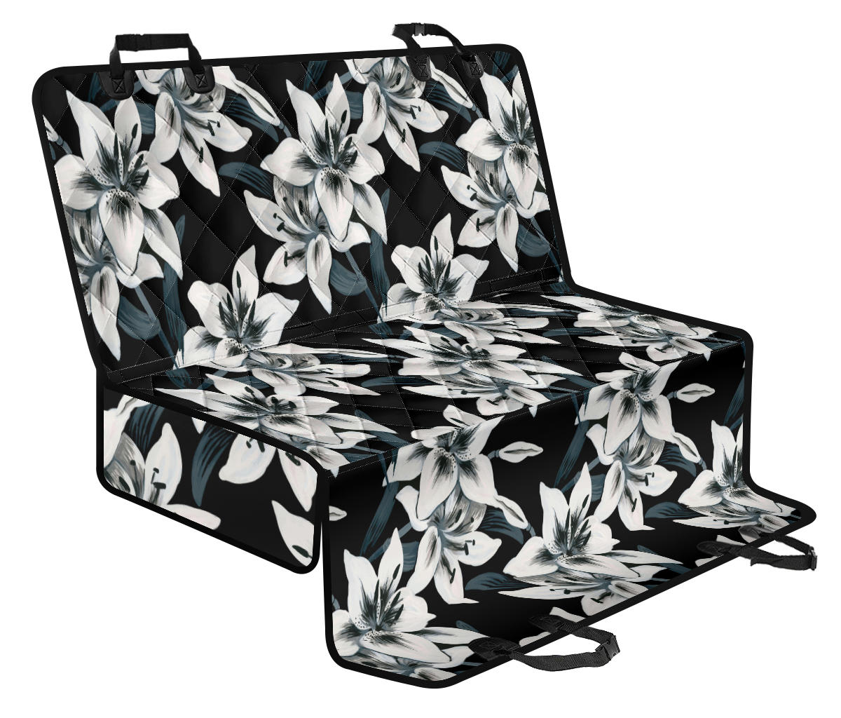 Lily Pattern Print Design 03 Rear Dog Car Seat Cover Hammock
