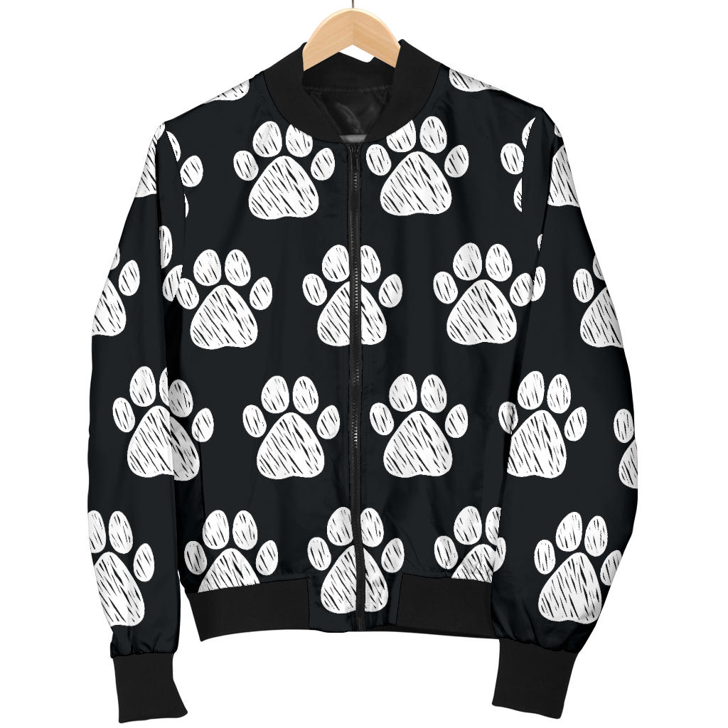 Paw Pattern Print Design A02 Men Bomber Jacket