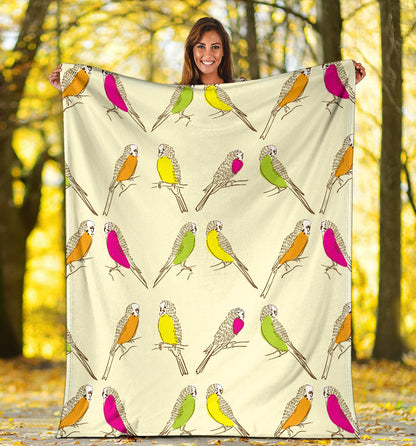 Parakeet Pattern Print Design A01 Premium Blanket