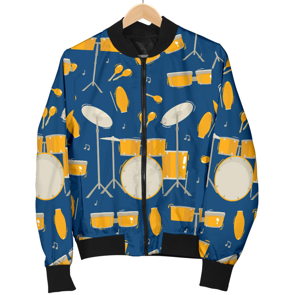 Drum Set Pattern Print Design 03 Men Bomber Jacket
