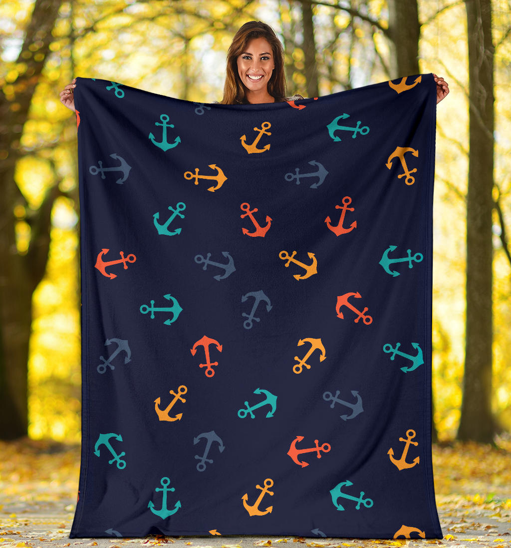 Anchor Pattern Print Design 05 Premium Blanket