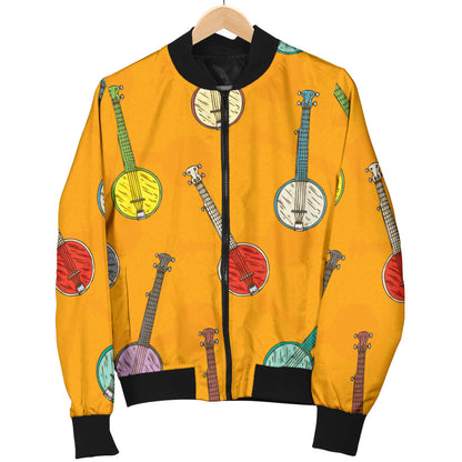 Banjo Pattern Print Design 02 Men Bomber Jacket