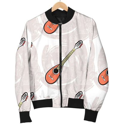 Mandolin Pattern Print Design 03 Men Bomber Jacket