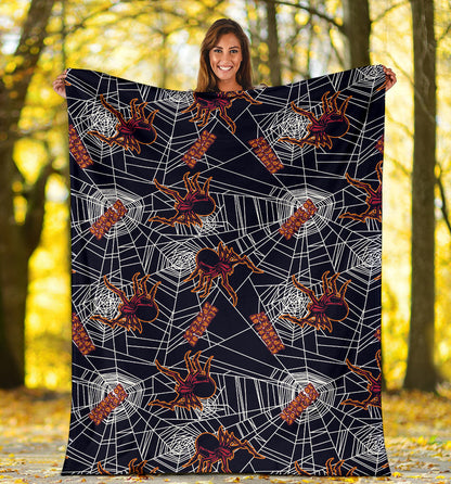 Tarantula Spiderwebs Pattern Print Design 01 Premium Blanket