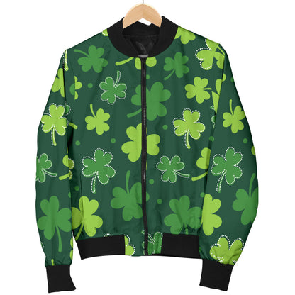 Clover Pattern Print Design 02 Men Bomber Jacket