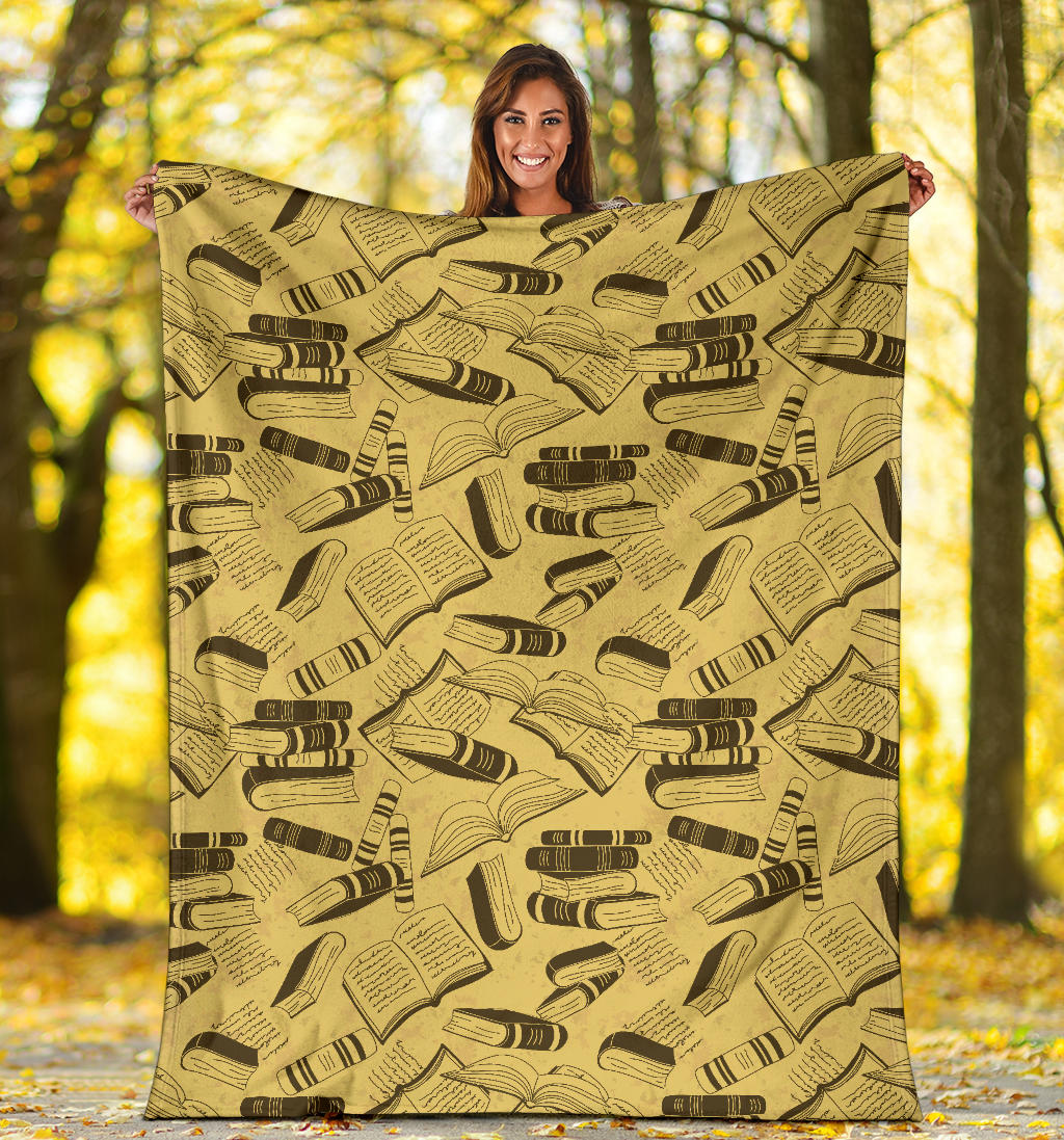 Book Pattern Print Design 02 Premium Blanket