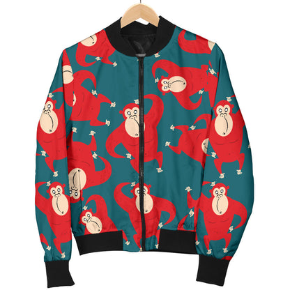 Chimpanzee Pattern Print Design 04 Men Bomber Jacket