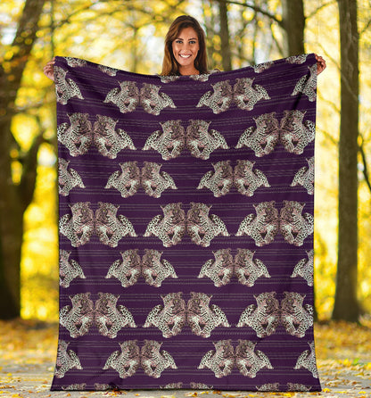 Leopard Pattern Print Design 01 Premium Blanket