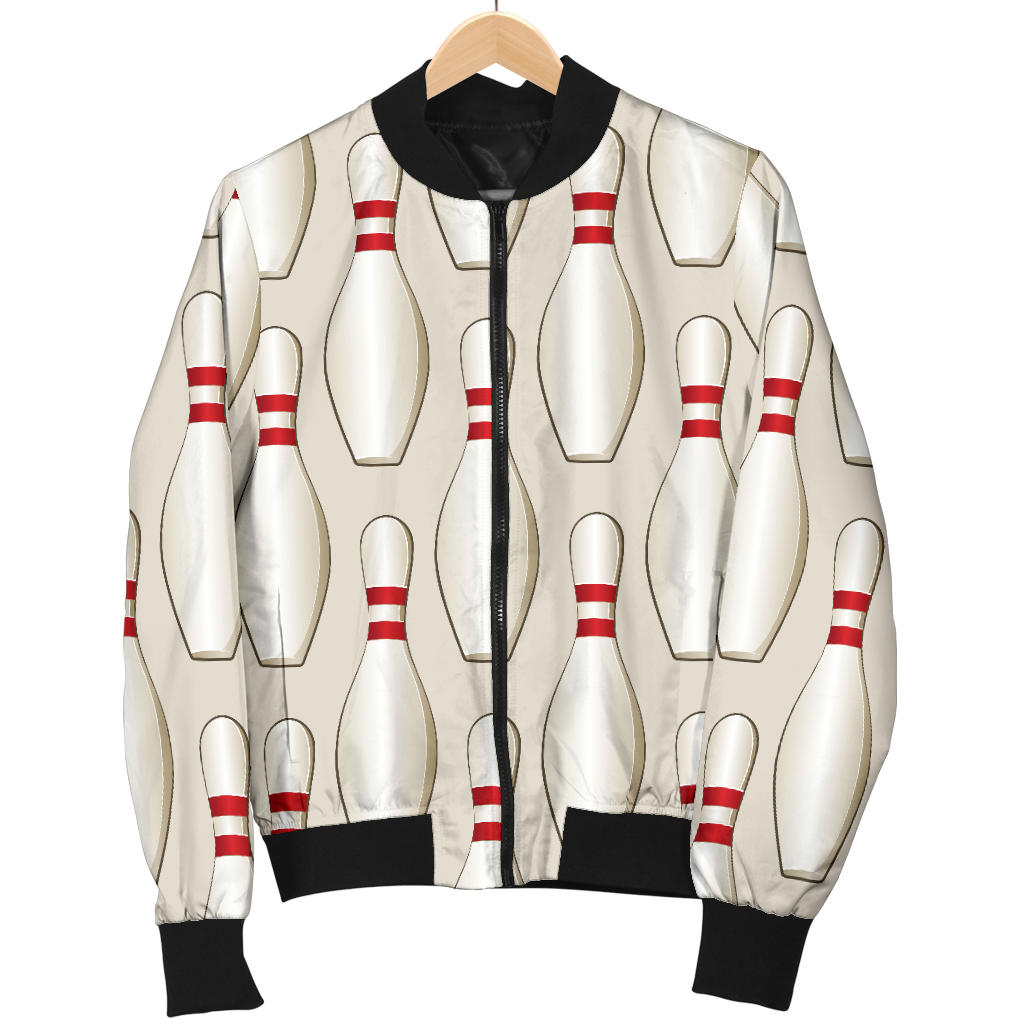 Bowling Pin Pattern Print Design 01 Men Bomber Jacket