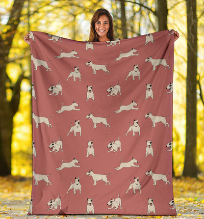 Bull Terriers Pattern Print Design 09 Premium Blanket