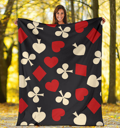 Poker Cards Pattern Print Design A02 Premium Blanket