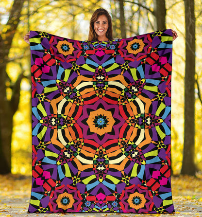 Kaleidoscope Pattern Print Design 01 Premium Blanket