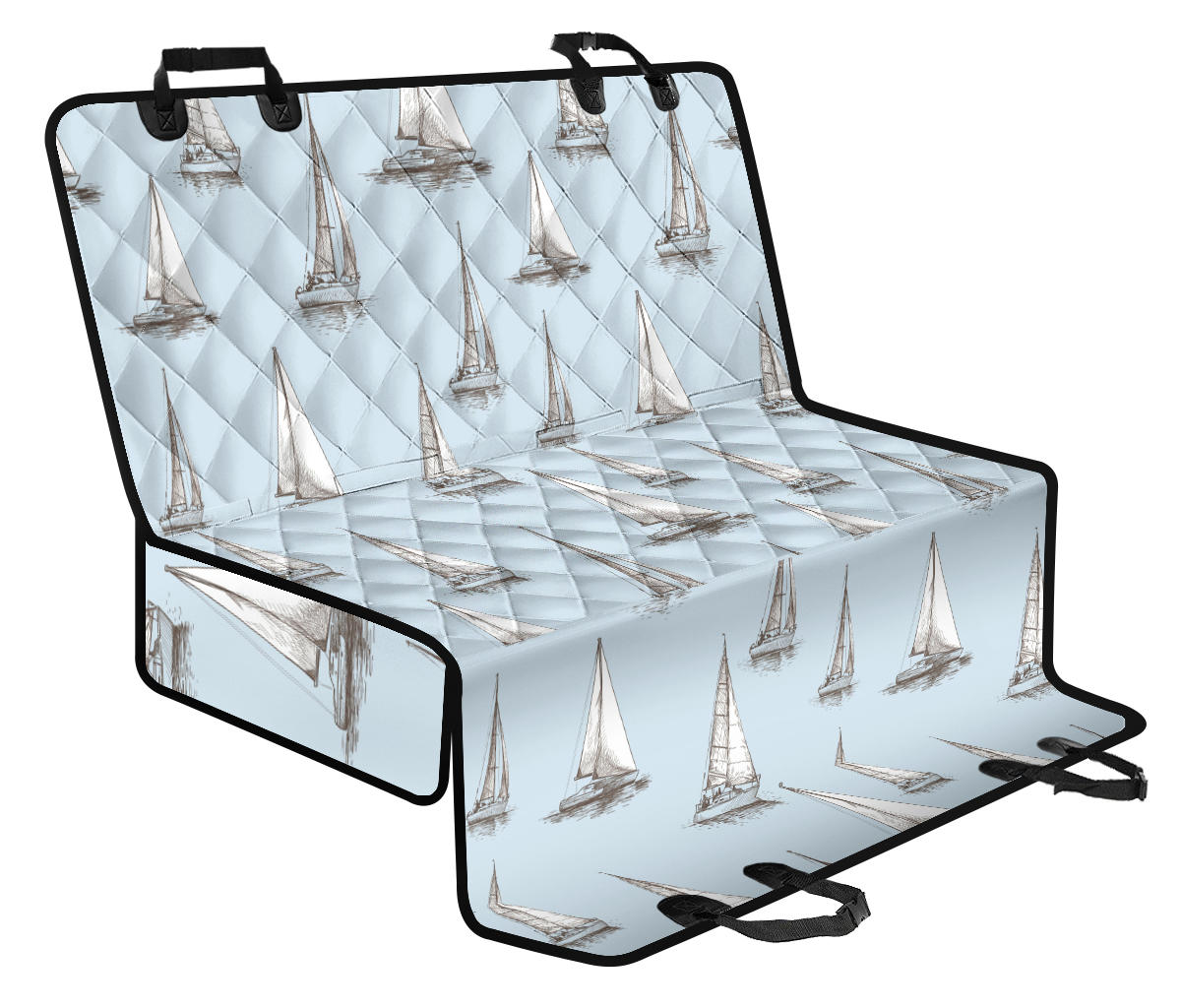 Sailing Ships Pattern Print Design A01 Rear Dog Car Seat Cover Hammock