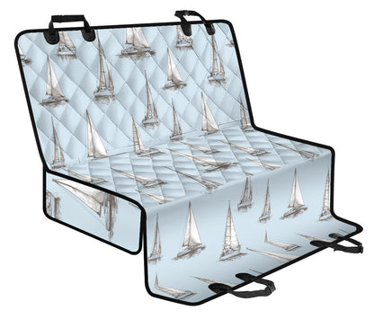 Sailing Ships Pattern Print Design A01 Rear Dog Car Seat Cover Hammock