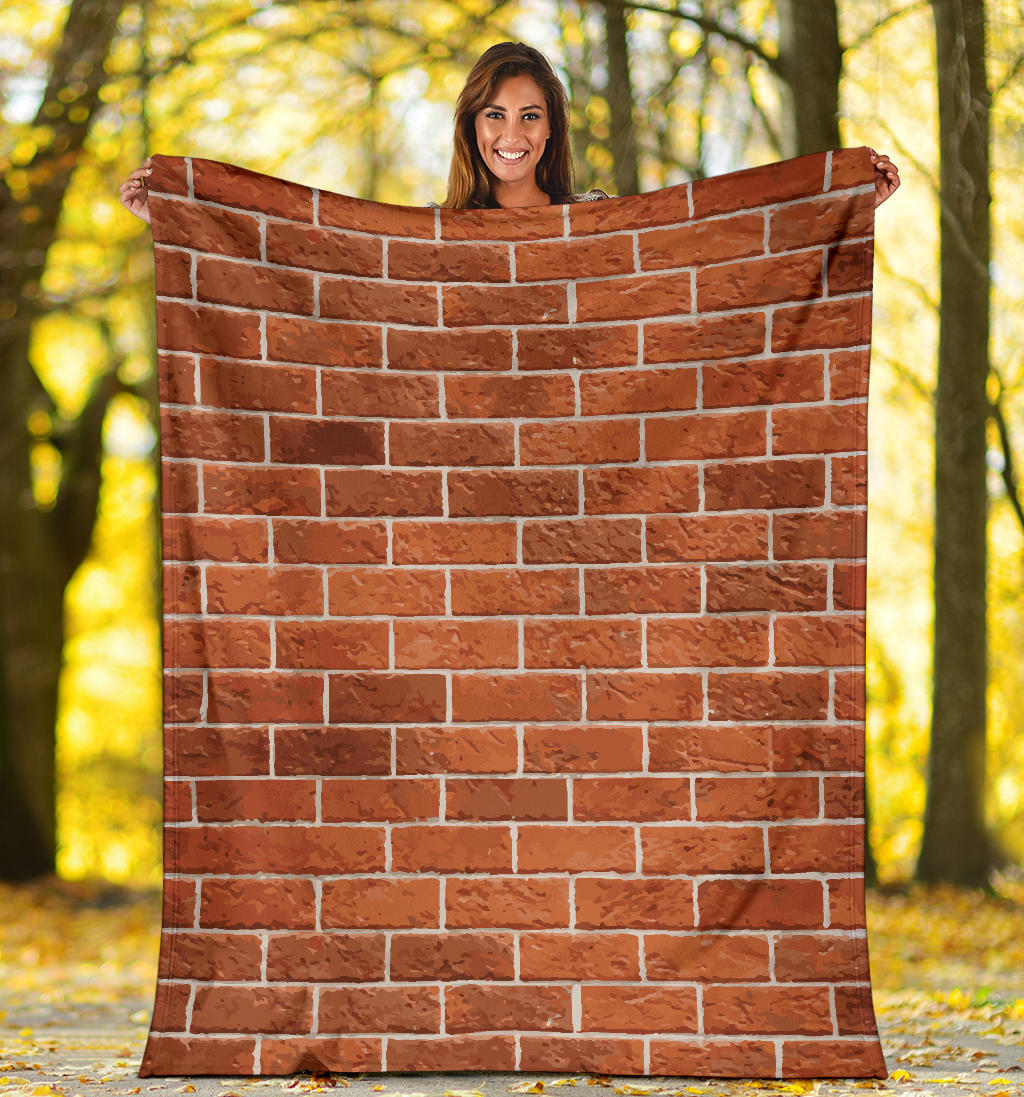 Brick Brown Pattern Print Design 02 Premium Blanket