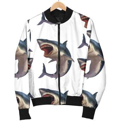 Great White Shark Pattern Print Design 03 Men Bomber Jacket