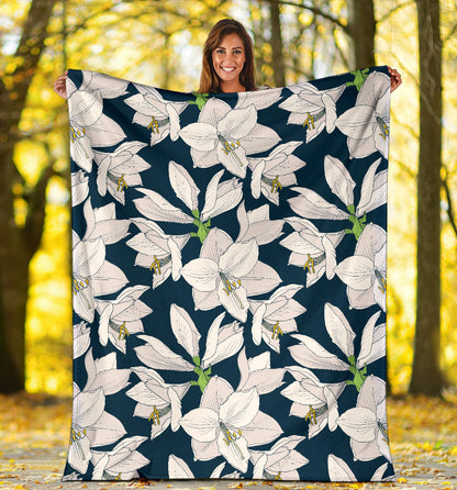 Amaryllis Pattern Print Design 01 Premium Blanket