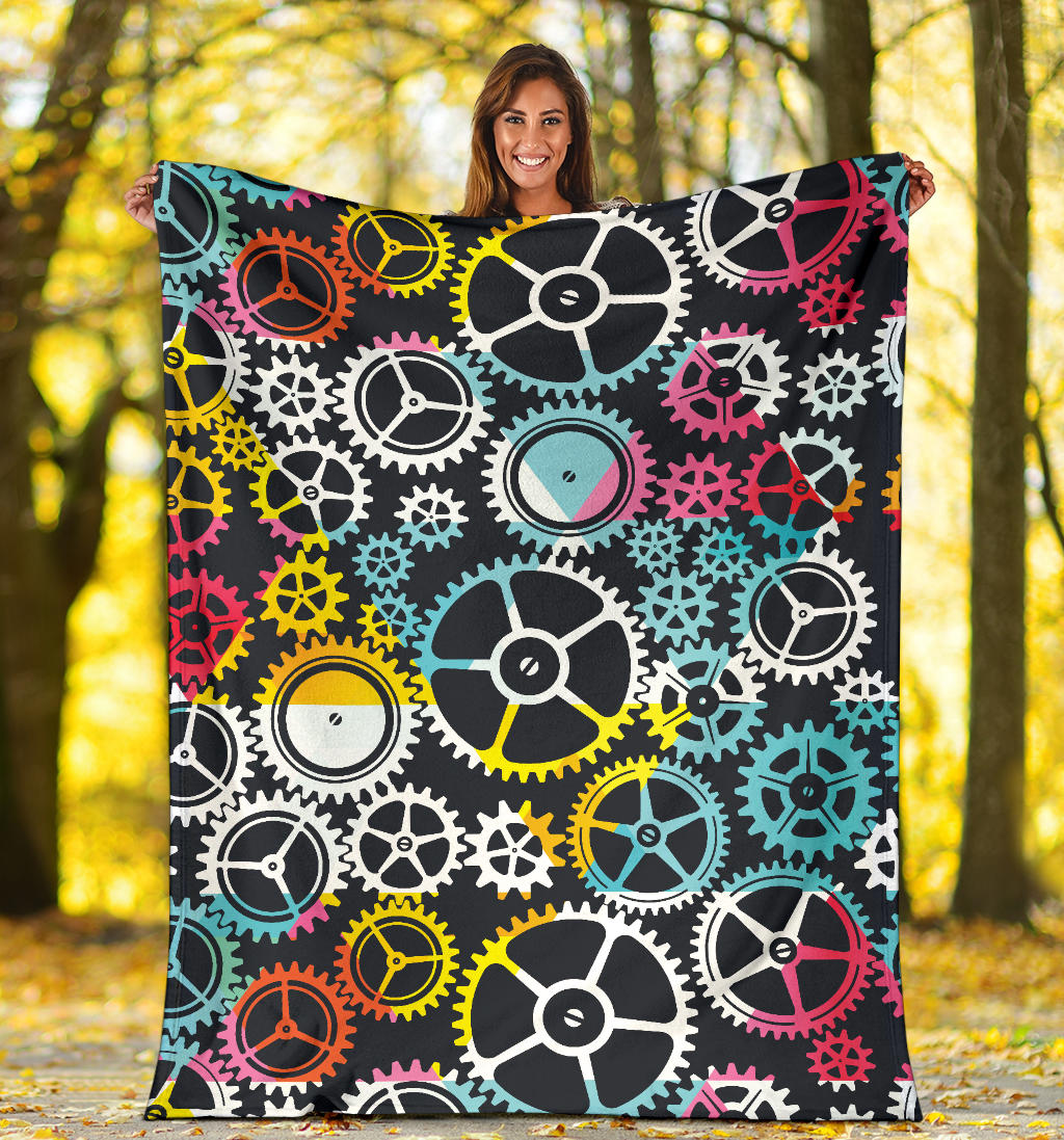 Mechanic Pattern Print Design 02 Premium Blanket