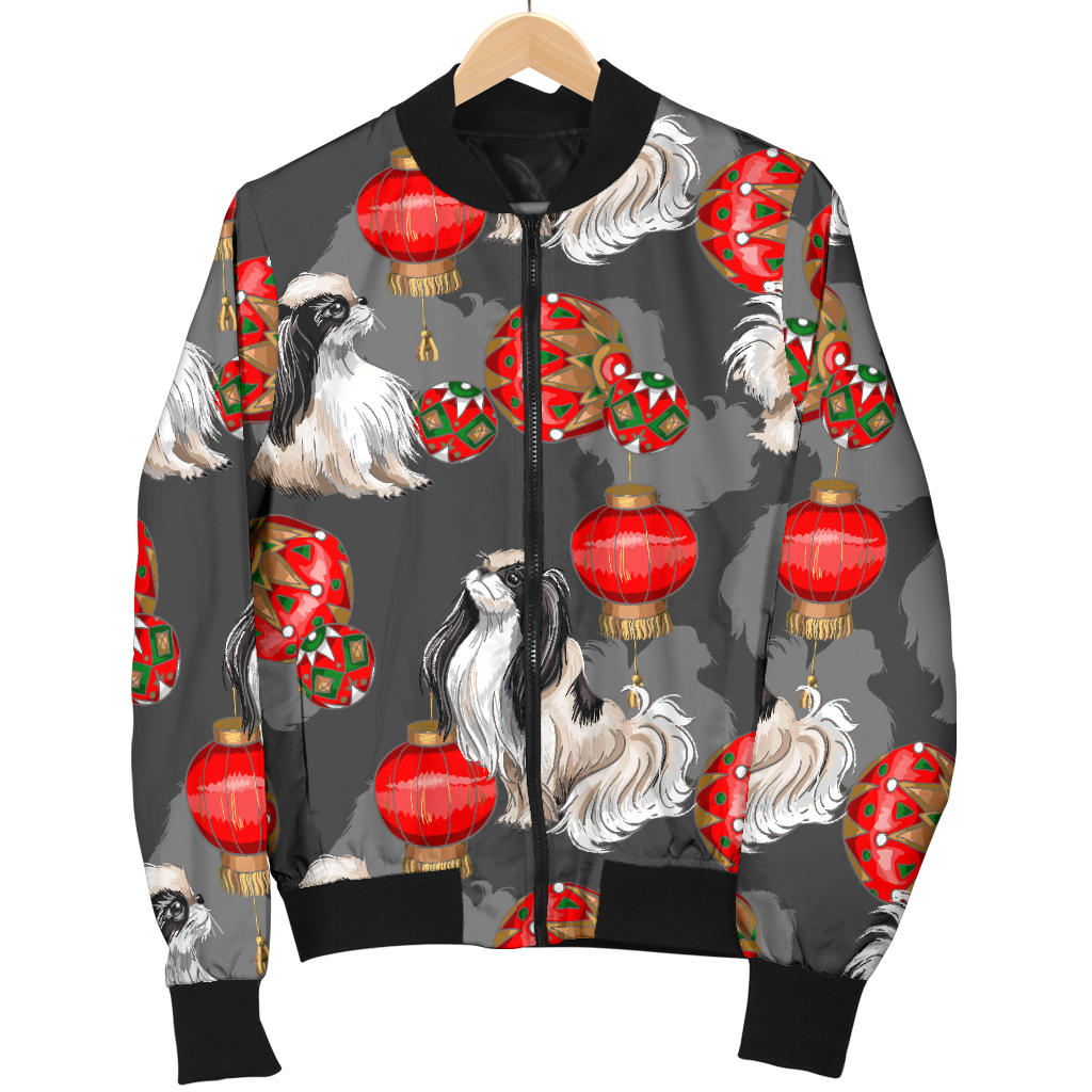 Japanese Chin Pattern Print Design 02 Men Bomber Jacket