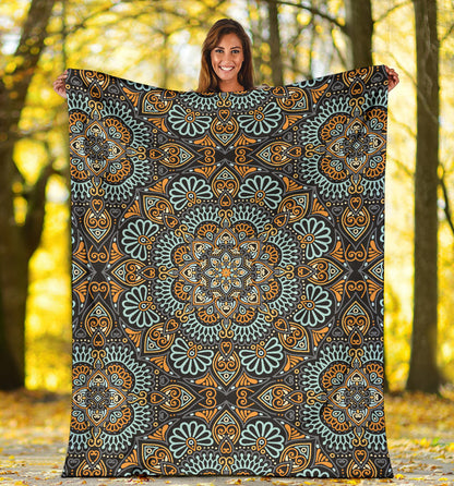 Mandala Pattern Print Design 05 Premium Blanket