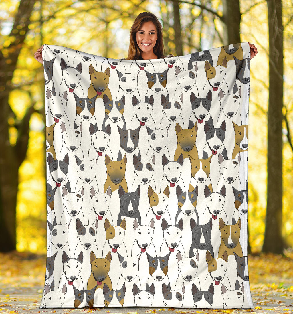 Bull Terriers Pattern Print Design 03 Premium Blanket