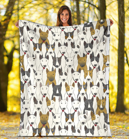 Bull Terriers Pattern Print Design 03 Premium Blanket