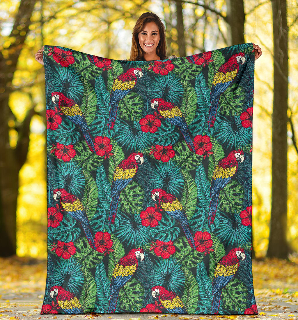 Parrot Pattern Print Design A05 Premium Blanket