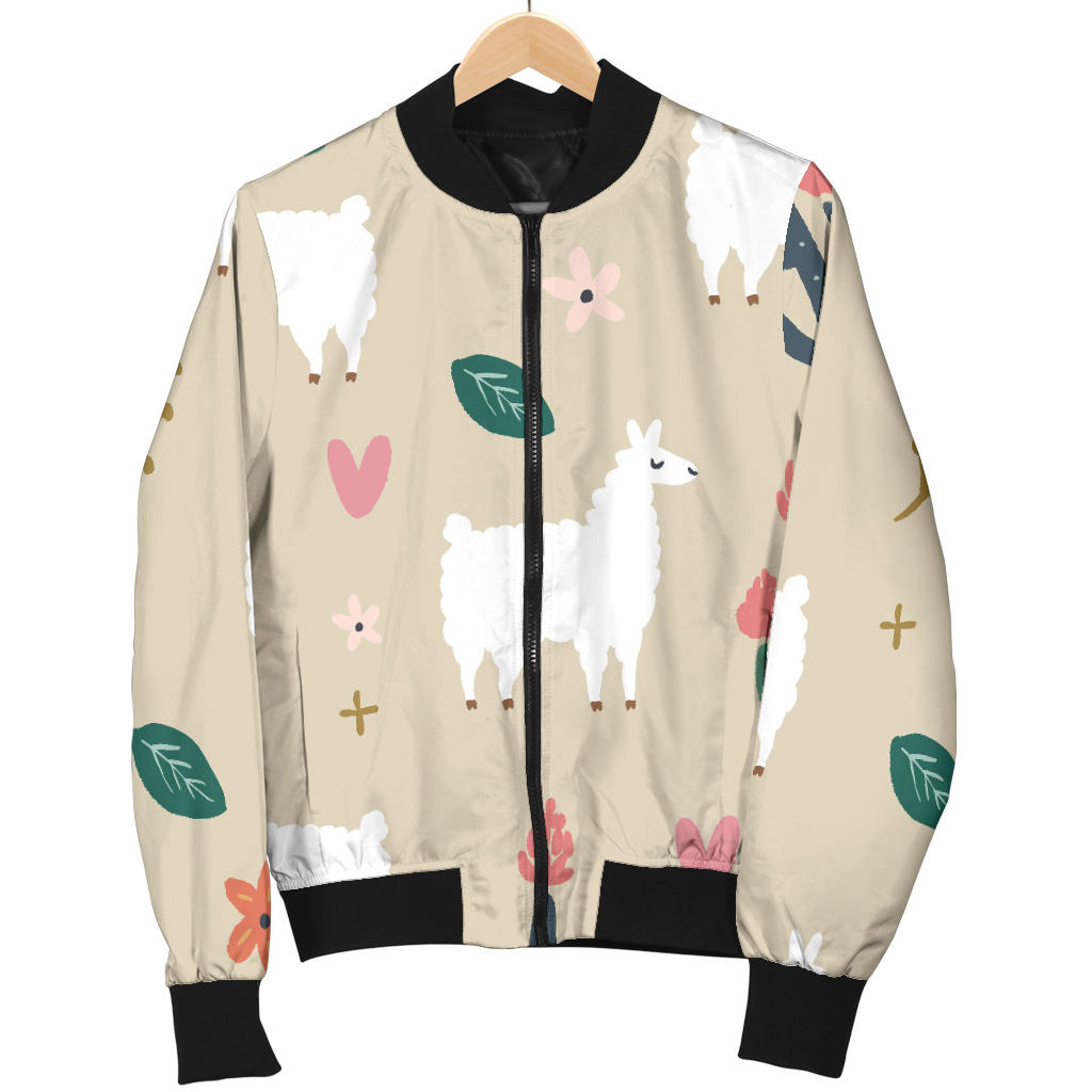 Llama Cactus Pattern Print Design 09 Men Bomber Jacket