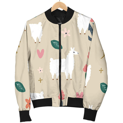 Llama Cactus Pattern Print Design 09 Men Bomber Jacket