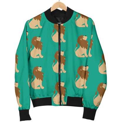 Lion Pattern Print Design 02 Men Bomber Jacket