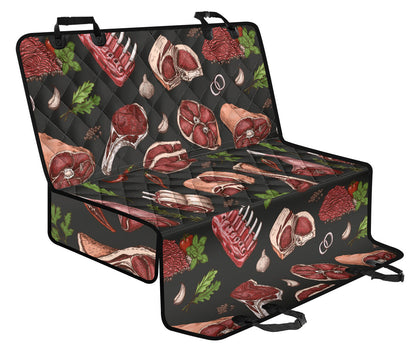 Meat Pattern Print Design 02 Rear Dog Car Seat Cover Hammock