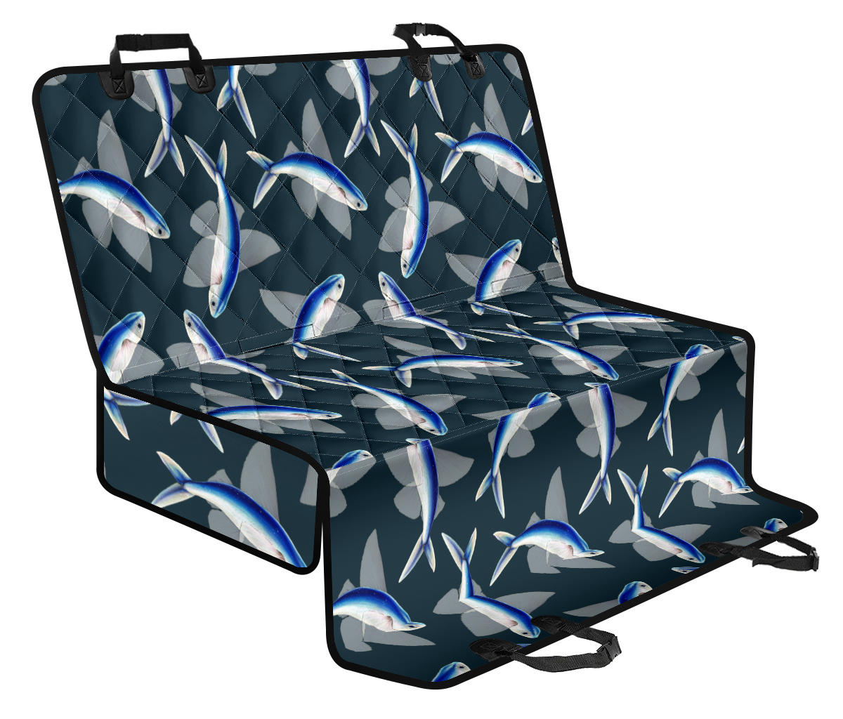 Flying Fish Pattern Print Design 04 Rear Dog Car Seat Cover Hammock