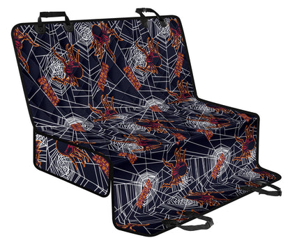 Tarantula Spiderwebs Pattern Print Design 01 Rear Dog Car Seat Cover Hammock