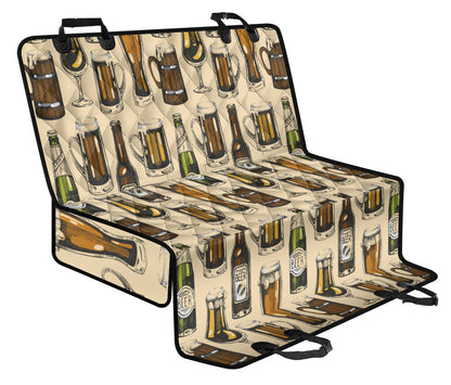 Beer Pattern Print Design 04 Rear Dog Car Seat Cover Hammock