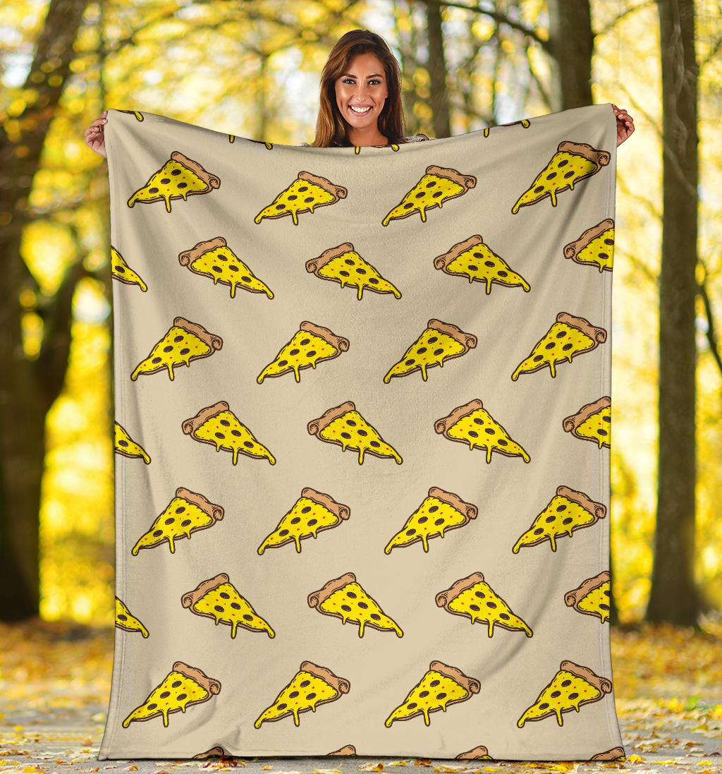 Pizza Pattern Print Design A04 Premium Blanket