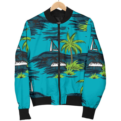 Pacific island Pattern Print Design A01 Men Bomber Jacket