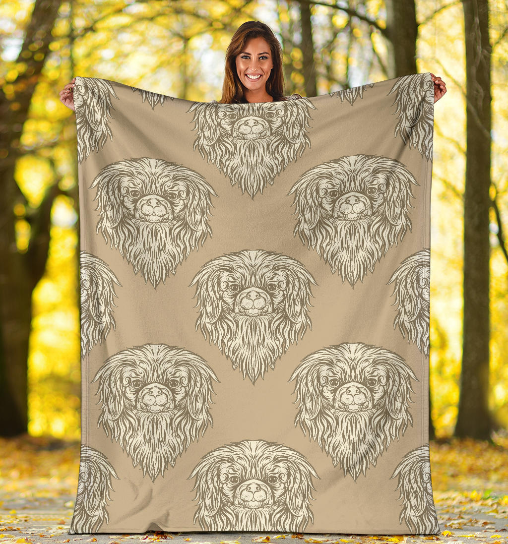 Pekingese Pattern Print Design A01 Premium Blanket
