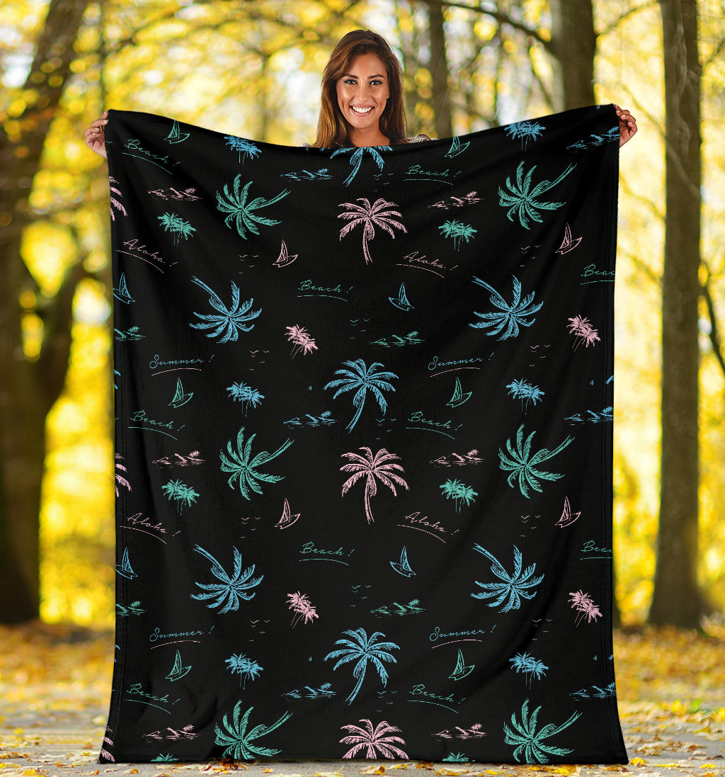 Aloha Hawaii Pattern Print Design 03 Premium Blanket