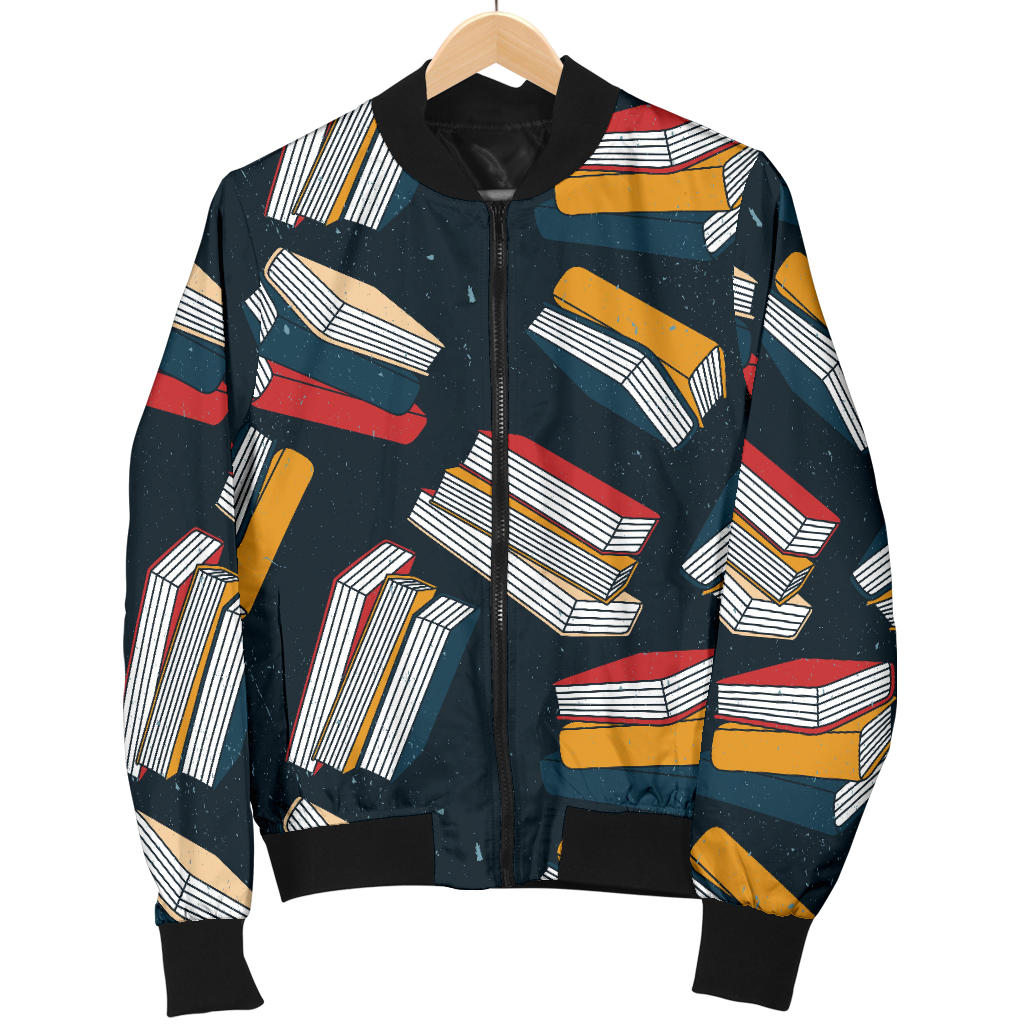 Book Pattern Print Design 07 Men Bomber Jacket