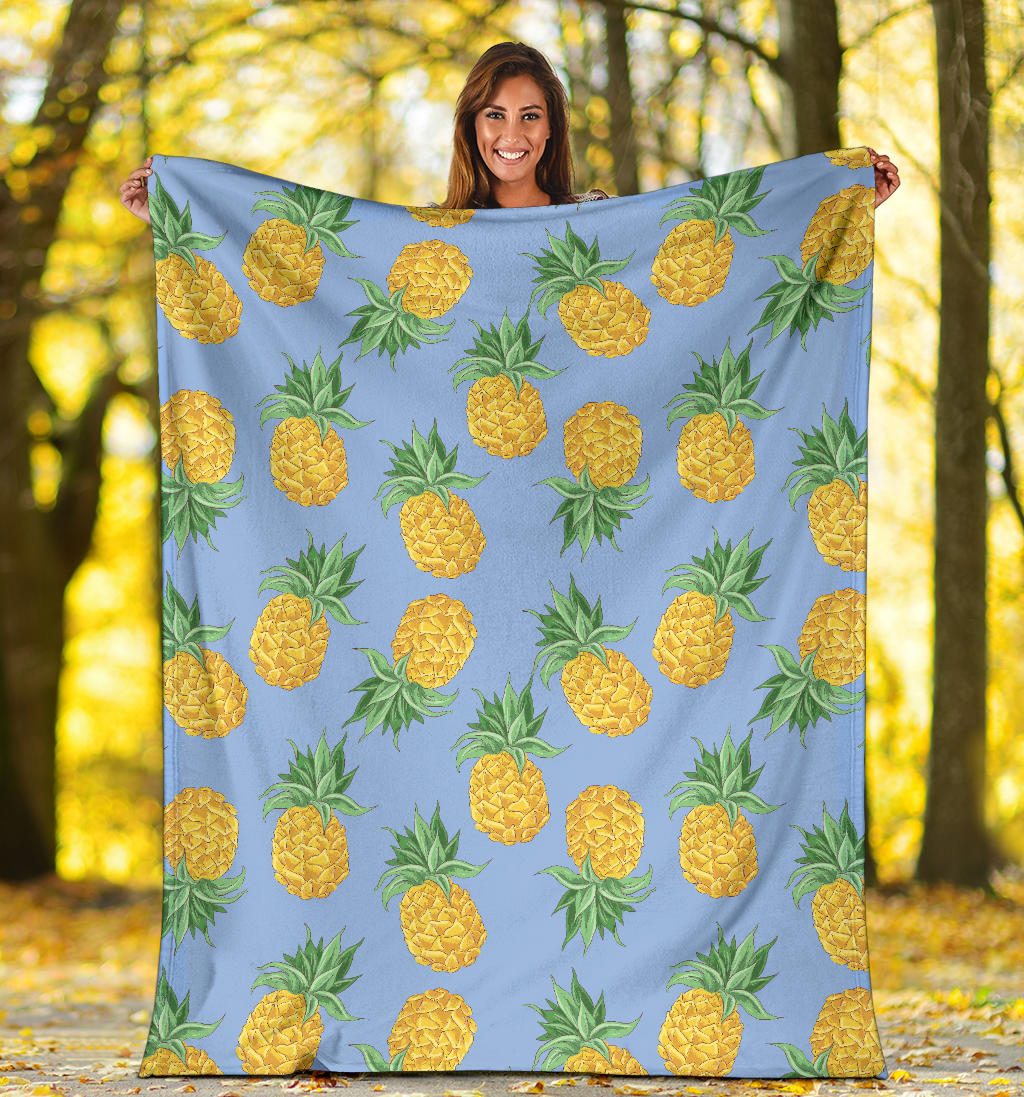 Pineapple Pattern Print Design A04 Premium Blanket