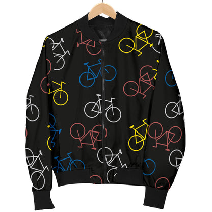 Bicycle Pattern Print Design 03 Men Bomber Jacket