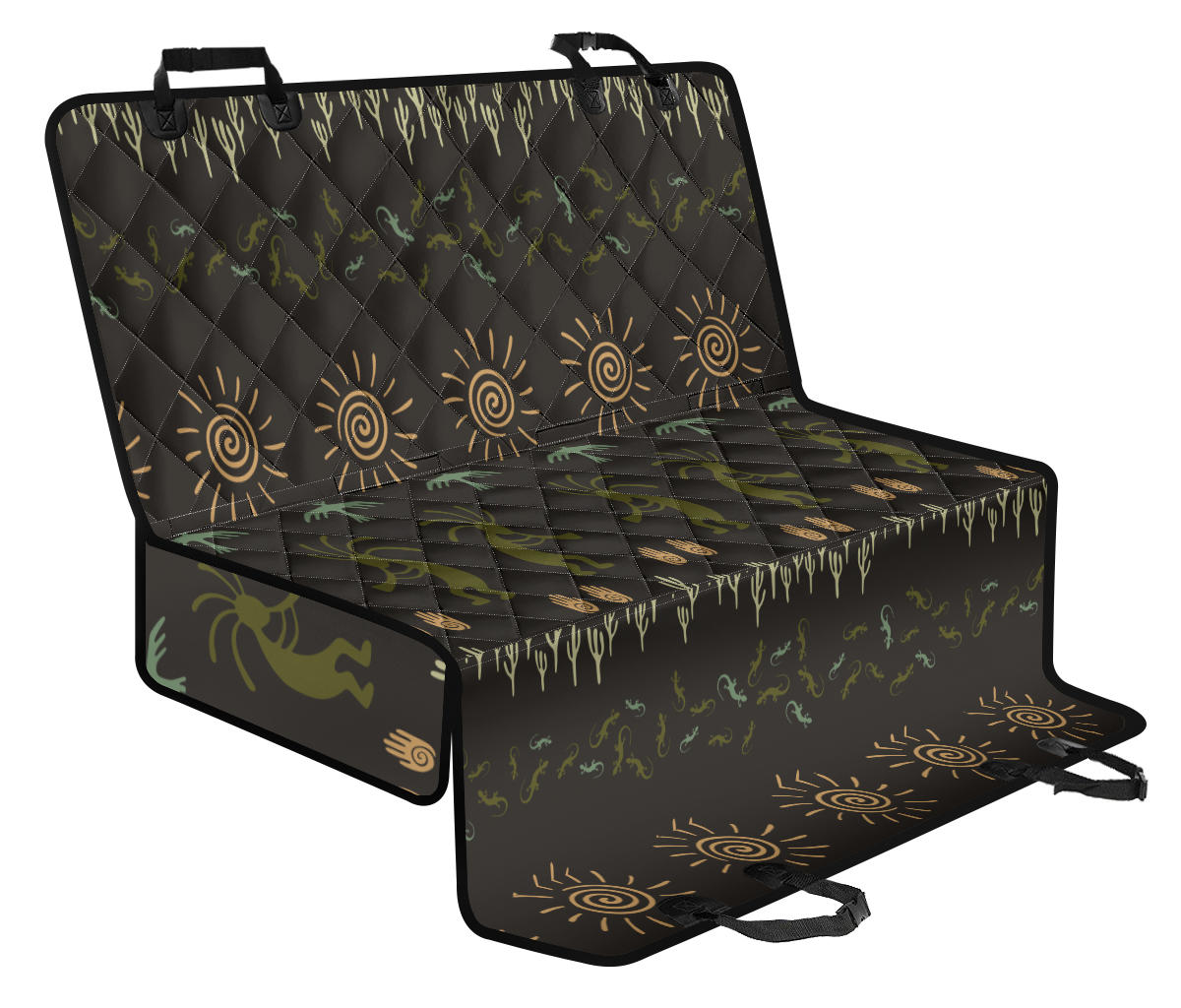 Mayan Pattern Print Design 04 Rear Dog Car Seat Cover Hammock