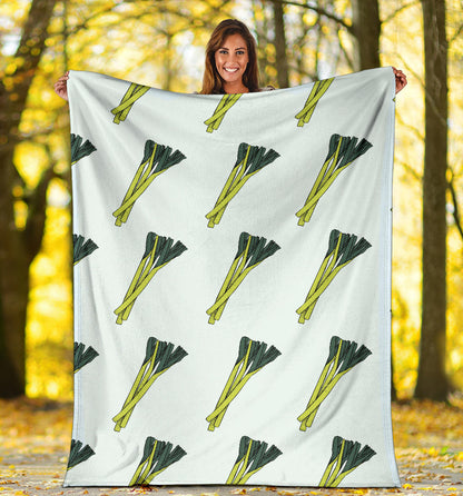 Leek Pattern Print Design 03 Premium Blanket