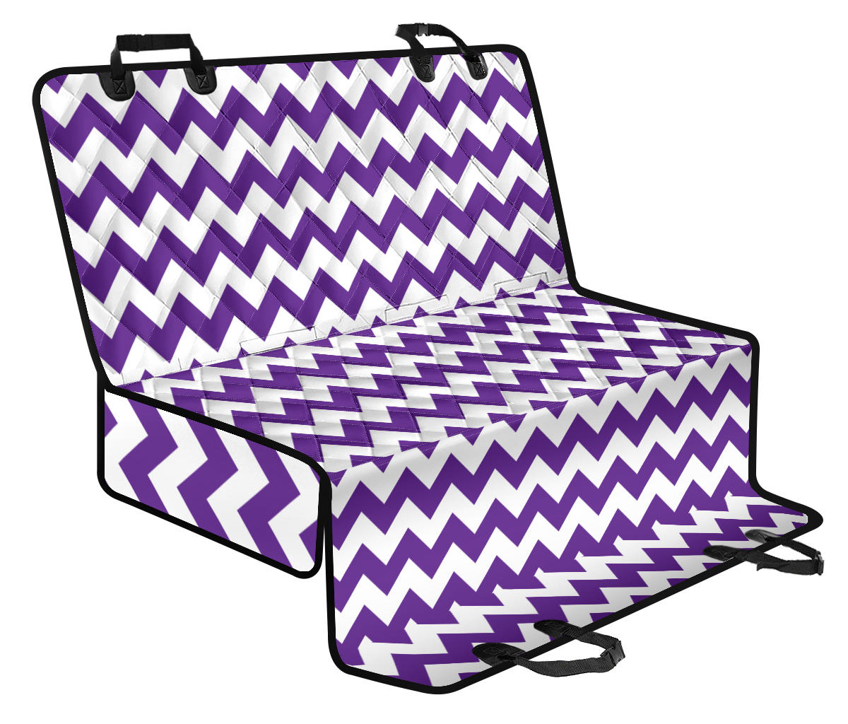 Chevron Purple Pattern Print Design 03 Rear Dog Car Seat Cover Hammock