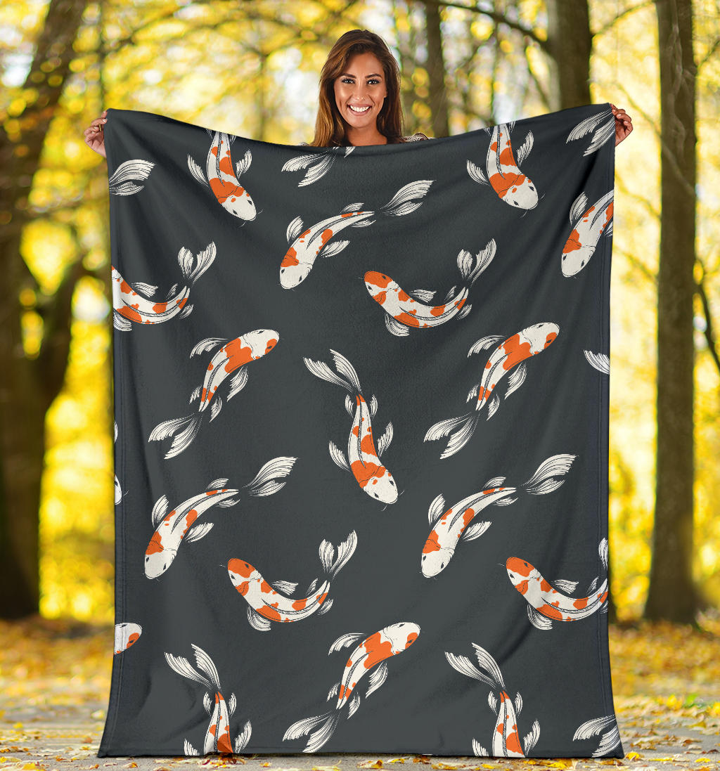 KOI Fish Pattern Print Design 04 Premium Blanket
