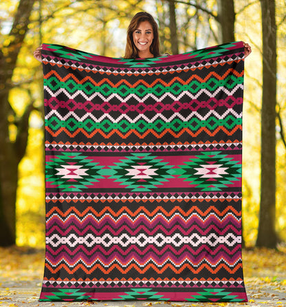 Mexican Pattern Print Design 01 Premium Blanket