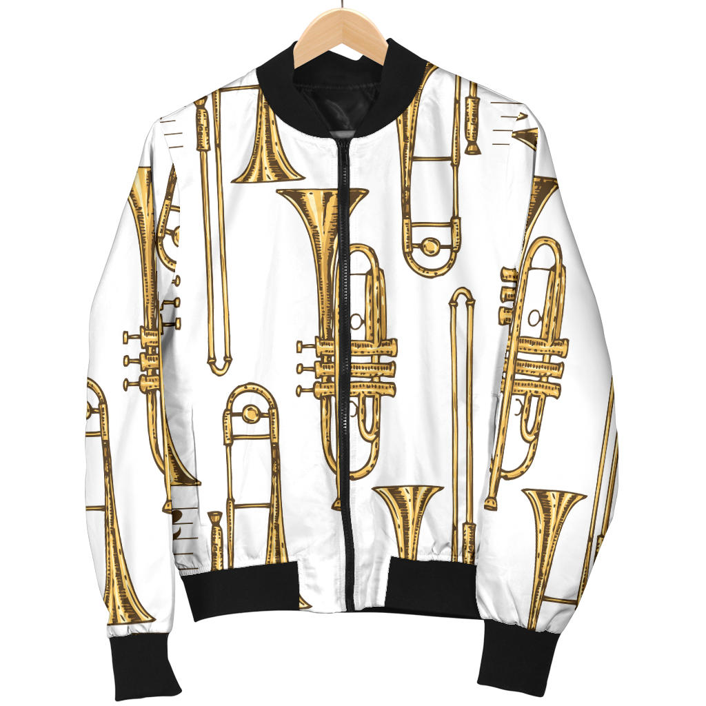Trombone Pattern Print Design 04 Men Bomber Jacket