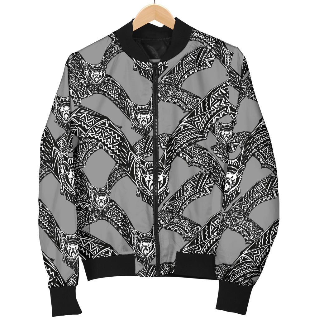 Bat Pattern Print Design 04 Men Bomber Jacket