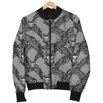 Bat Pattern Print Design 04 Men Bomber Jacket