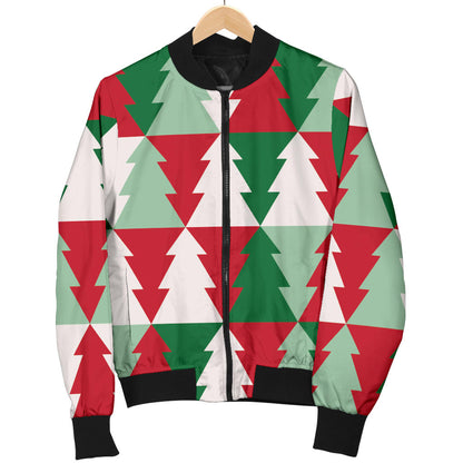 Christmas Tree Pattern Print Design 01 Men Bomber Jacket